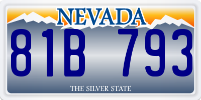 NV license plate 81B793