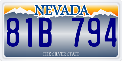 NV license plate 81B794