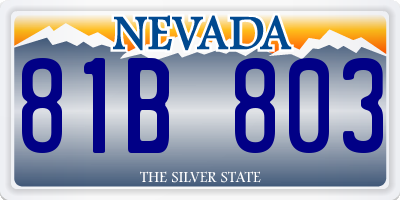 NV license plate 81B803