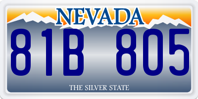 NV license plate 81B805