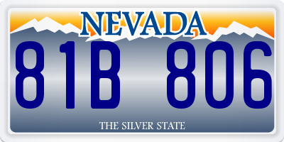 NV license plate 81B806