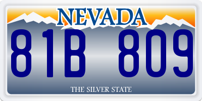NV license plate 81B809