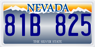 NV license plate 81B825