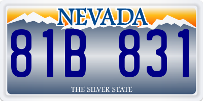 NV license plate 81B831