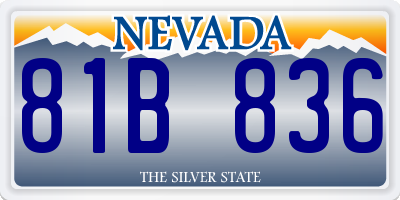 NV license plate 81B836