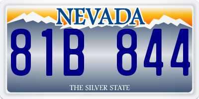 NV license plate 81B844