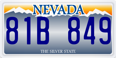 NV license plate 81B849