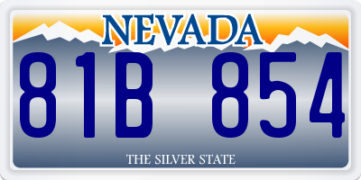 NV license plate 81B854