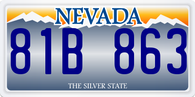 NV license plate 81B863