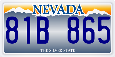 NV license plate 81B865