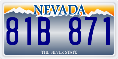 NV license plate 81B871