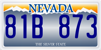 NV license plate 81B873