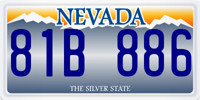 NV license plate 81B886
