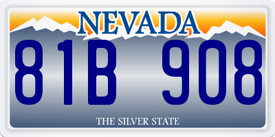 NV license plate 81B908