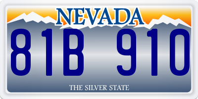 NV license plate 81B910