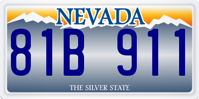 NV license plate 81B911