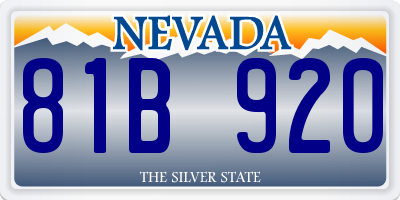 NV license plate 81B920