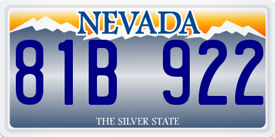 NV license plate 81B922