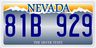 NV license plate 81B929