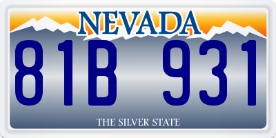 NV license plate 81B931