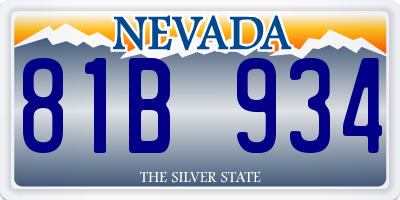 NV license plate 81B934