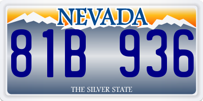 NV license plate 81B936