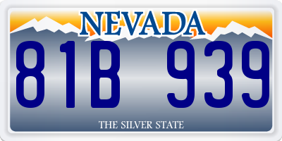 NV license plate 81B939