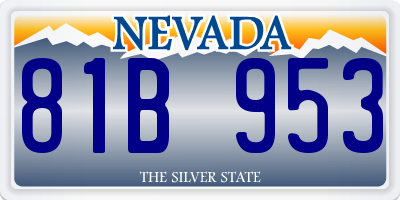 NV license plate 81B953