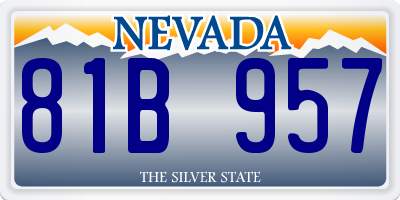 NV license plate 81B957