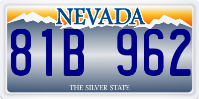 NV license plate 81B962