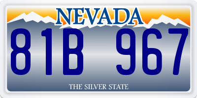 NV license plate 81B967