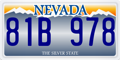 NV license plate 81B978