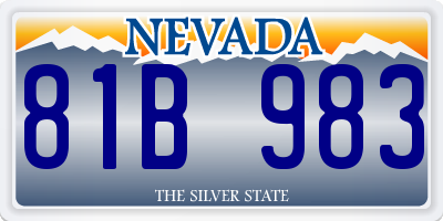 NV license plate 81B983