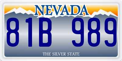 NV license plate 81B989