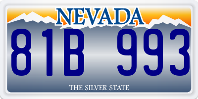 NV license plate 81B993
