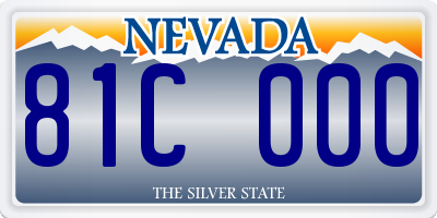 NV license plate 81C000