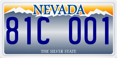 NV license plate 81C001