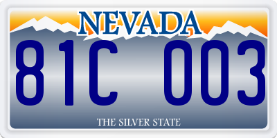 NV license plate 81C003