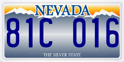 NV license plate 81C016