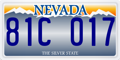 NV license plate 81C017