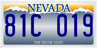 NV license plate 81C019