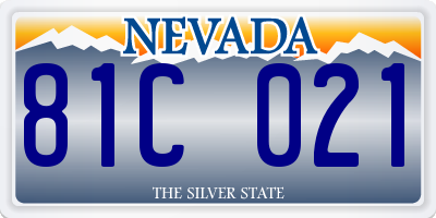 NV license plate 81C021