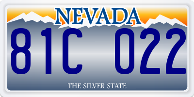 NV license plate 81C022