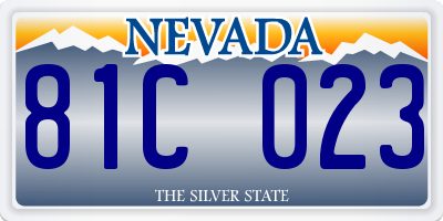 NV license plate 81C023