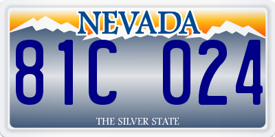 NV license plate 81C024