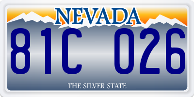 NV license plate 81C026