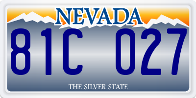NV license plate 81C027