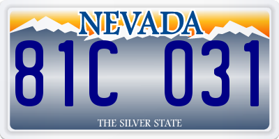 NV license plate 81C031