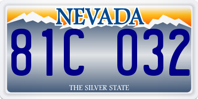 NV license plate 81C032