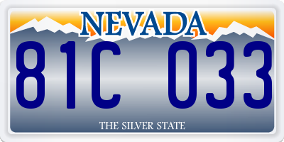 NV license plate 81C033